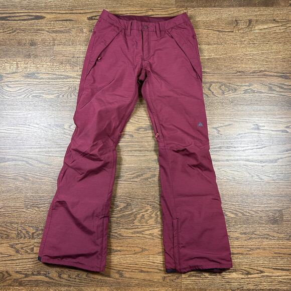 Burton Pants Womens XS Burgundy Snowboard Ski Living Lining Vented Gaiters Zip - Picture 1 of 15